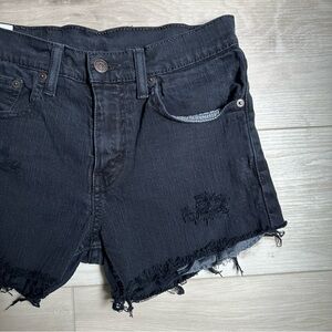 Levi’s cutoff jean shorts - black distressed - size 28